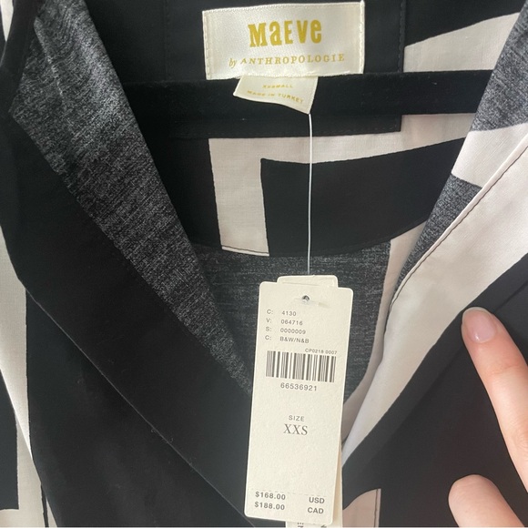 NWT Anthropologie Somerset Maxi Dress, Black & White, size XXS - Picture 6 of 6